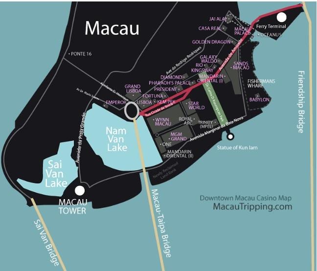 քարտեզ հյուրանոցի MGM Macau