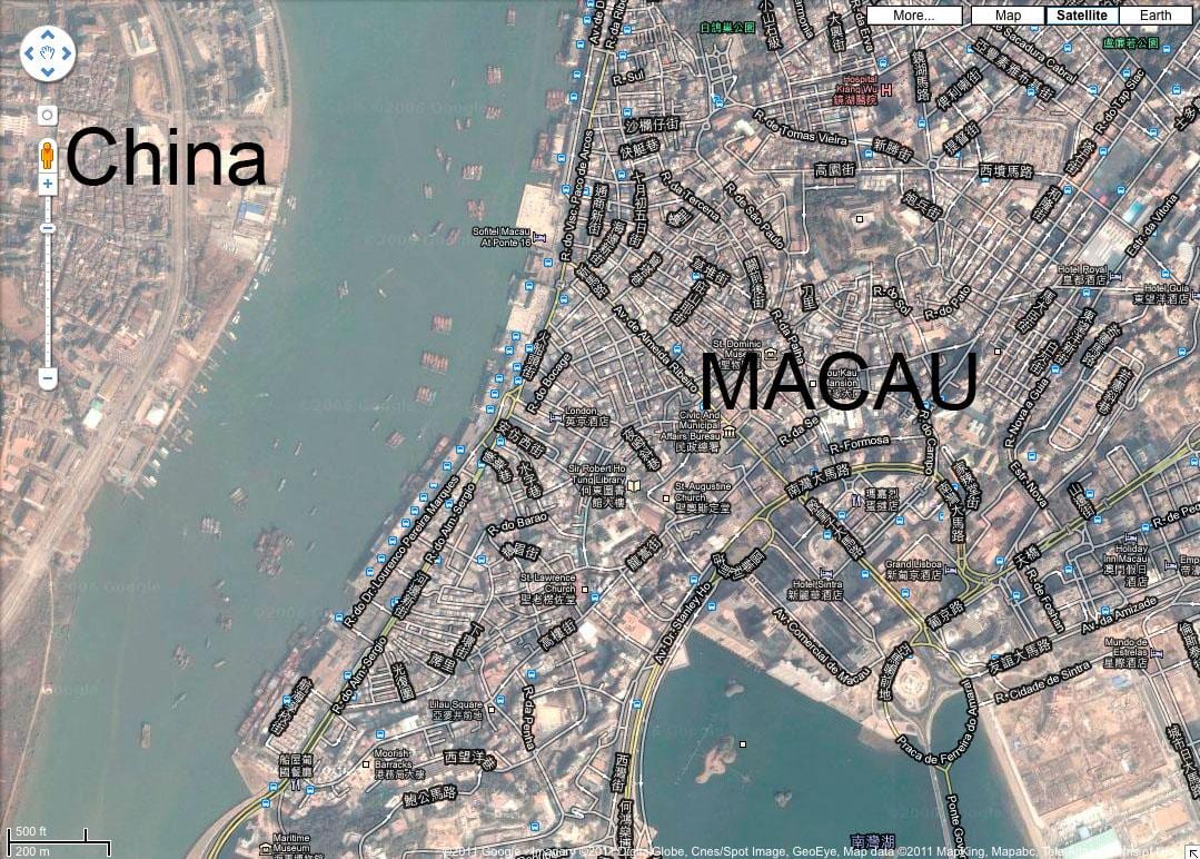 քարտեզ Սան քիչ Macau